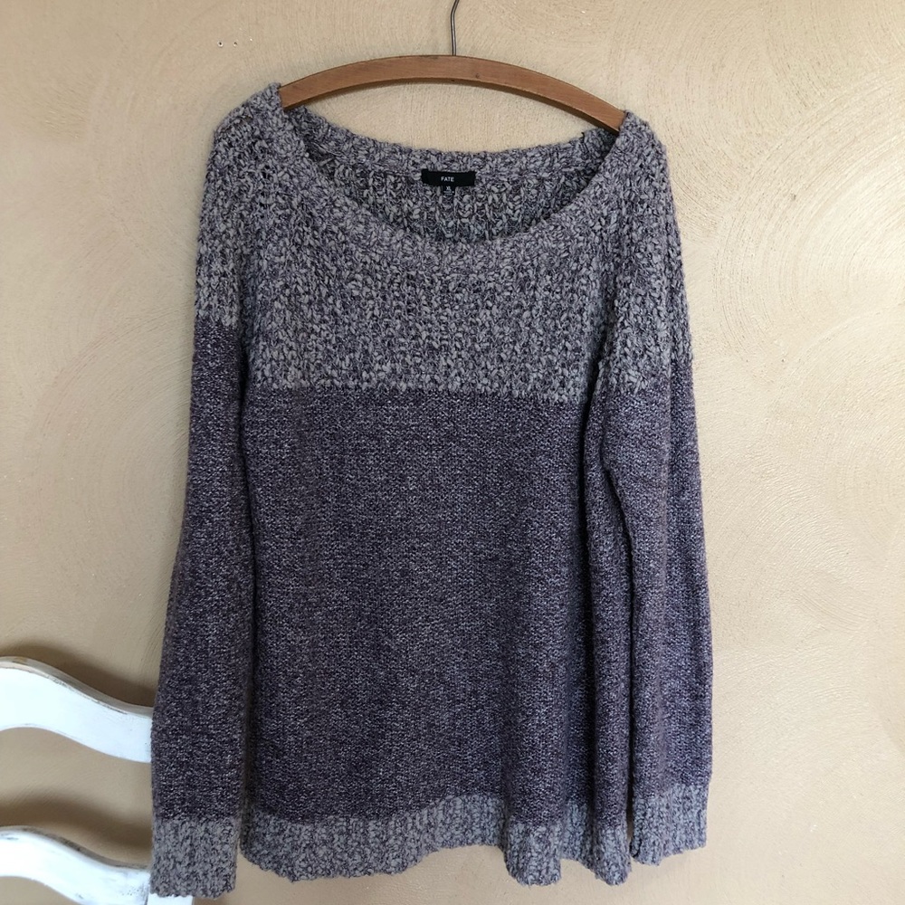 Fate Chunky Knit Purple Sweater - XL